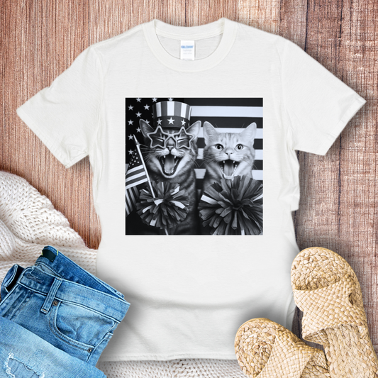 Cats in Photobooth Celebrating 4th of July T-shirt