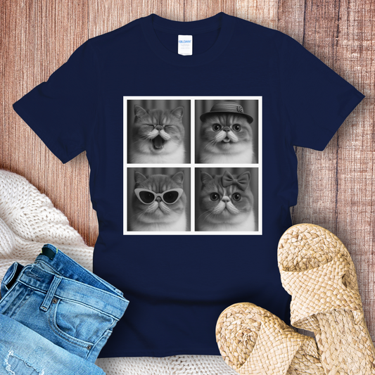 Exotic Shorthair Cat in Photoboth T-shirt
