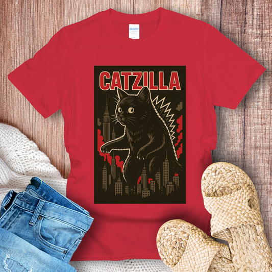 Catzilla in the City Japanese Style T-Shirt