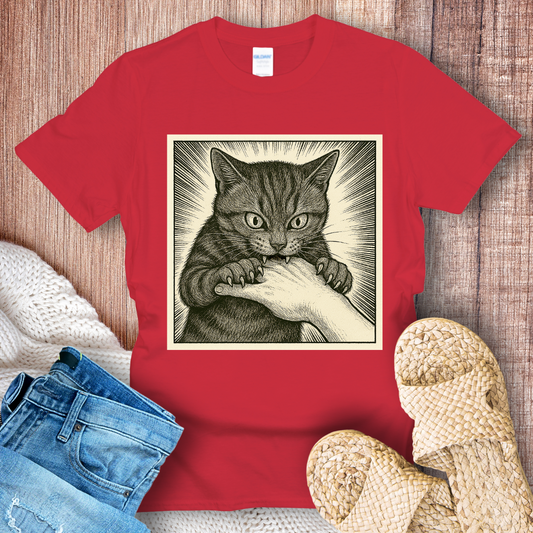 Cat Bite Hand Comics T-Shirt