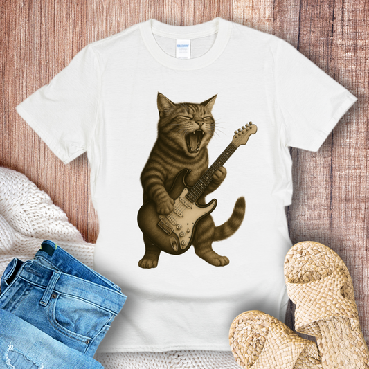 Cat Playing Guitar T-shirt