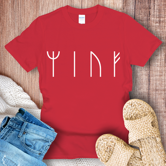 MEOW in Runes – Viking Cat Minimalist T-Shirt