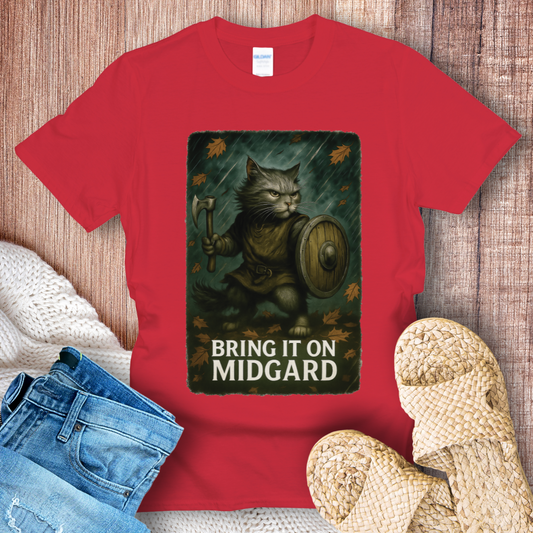 Bring It On Midgard – Viking Cat T-Shirt
