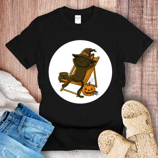 Witch’s Day Off – Funny Halloween Cat T-shirt