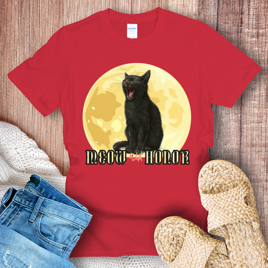 Meow with Honor – Moonlit Cat T-Shirt