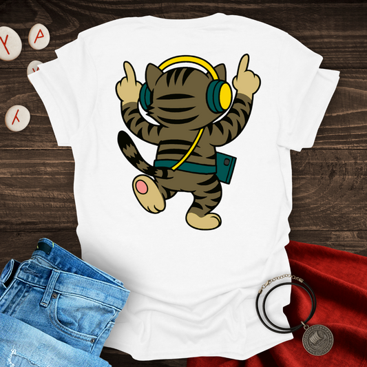90s Dancing Cat – Back Print Edition T-Shirt