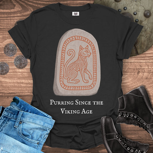 Purring Since the Viking Age - Runestone Cat T-shirt