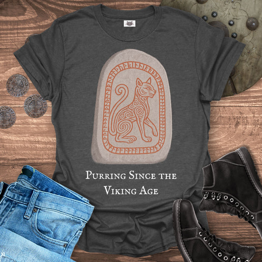 Purring Since the Viking Age - Runestone Cat T-shirt