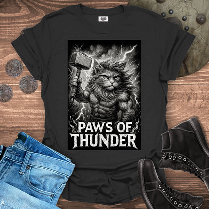 Paws of Thunder - Thor Viking Cat T-Shirt
