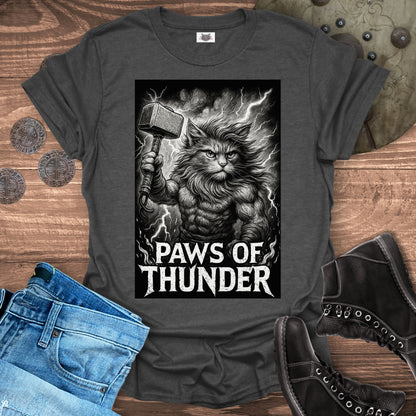 Paws of Thunder - Thor Viking Cat T-Shirt