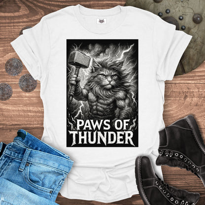 Paws of Thunder - Thor Viking Cat T-Shirt