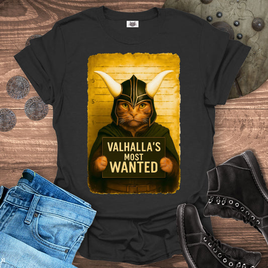 Valhalla's Most Wanted – Viking Cat T-Shirt
