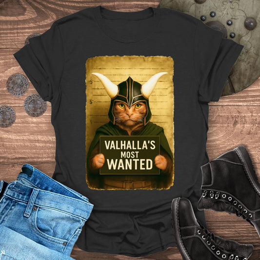 Valhalla's Most Wanted – Viking Cat T-Shirt