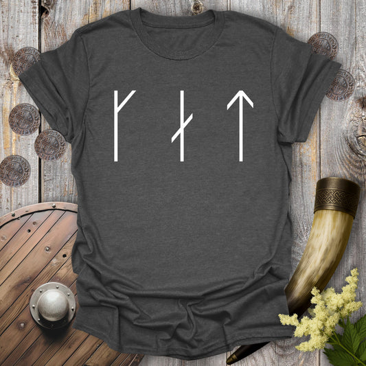 CAT in Runes – Minimalist Viking T-Shirt
