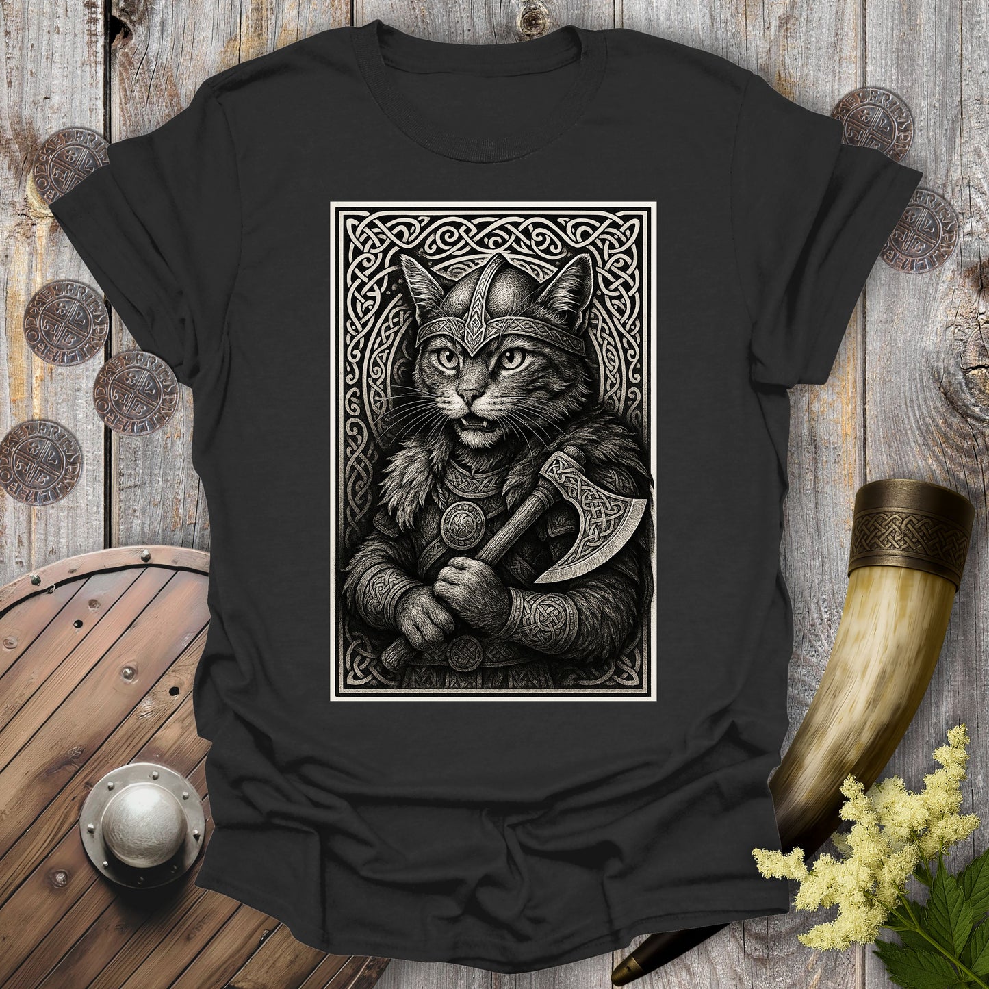 Viking Berserker Cat T-Shirt