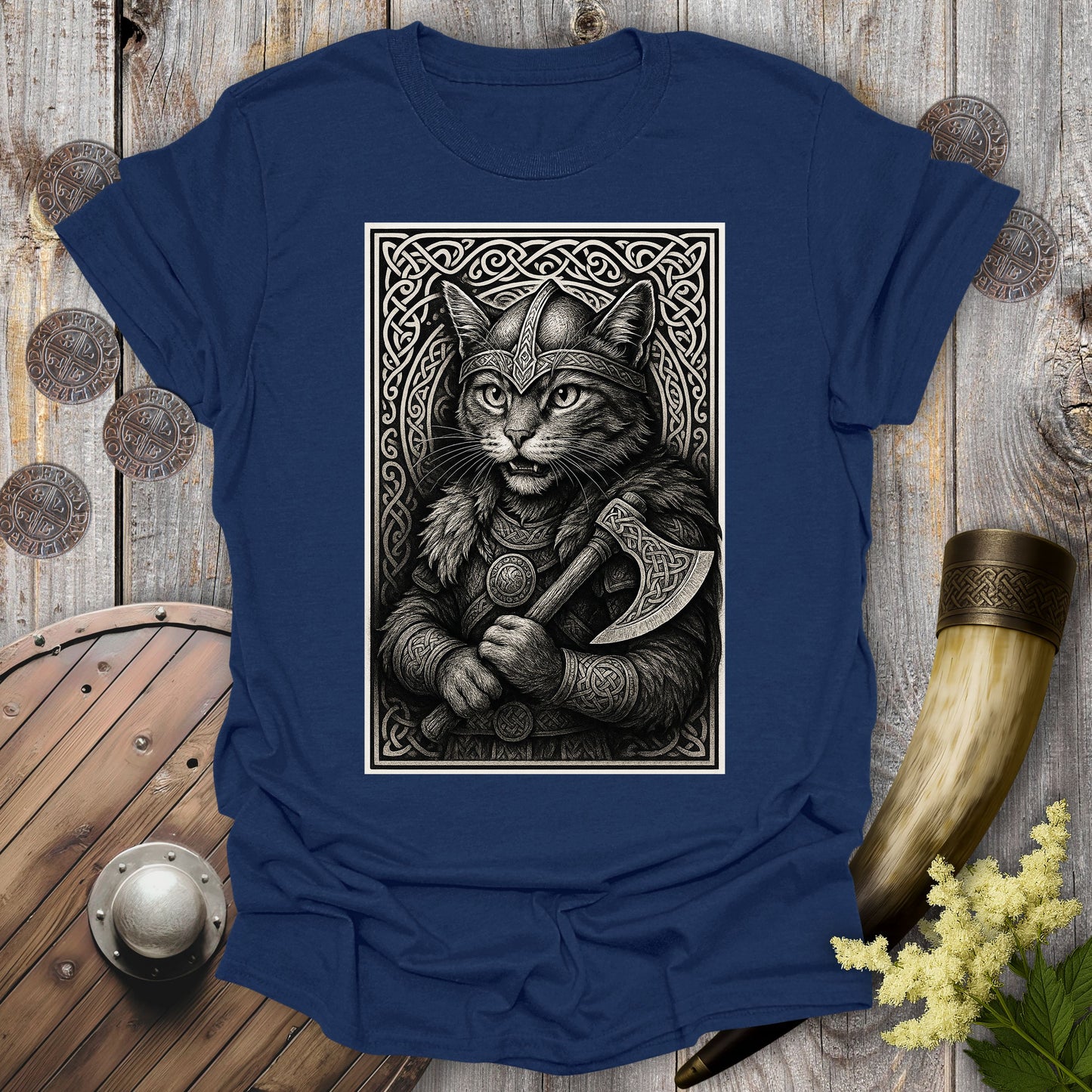 Viking Berserker Cat T-Shirt