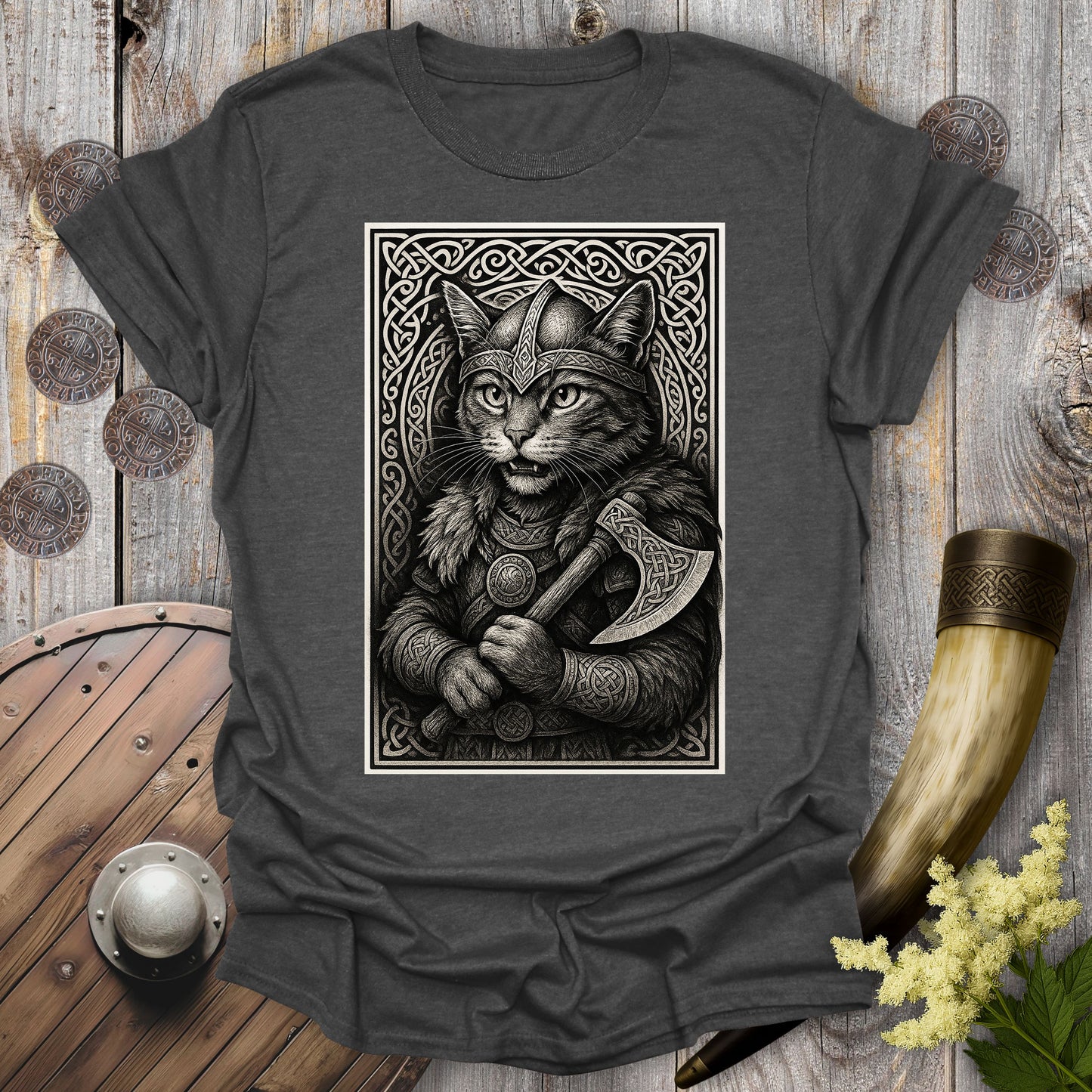 Viking Berserker Cat T-Shirt