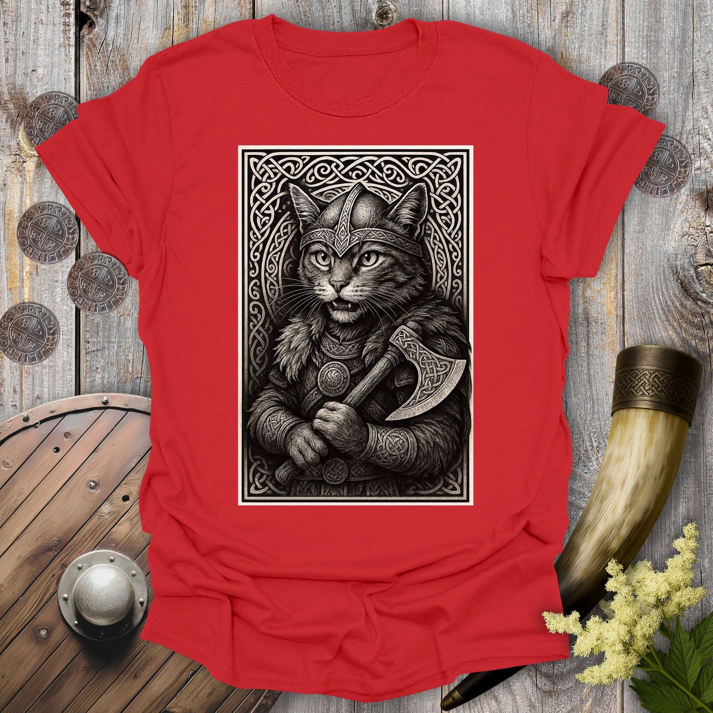 Viking Berserker Cat T-Shirt