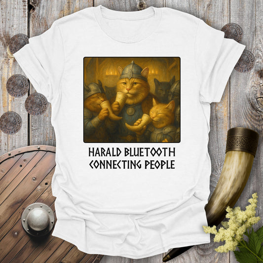 Harald Bluetooth Connecting People Viking Cat T-Shirt