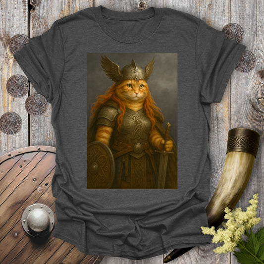 Valkyrie Warrior Cat Portrait T-Shirt