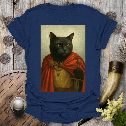 Viking Black Cat Portrait Noble Warrior T-Shirt