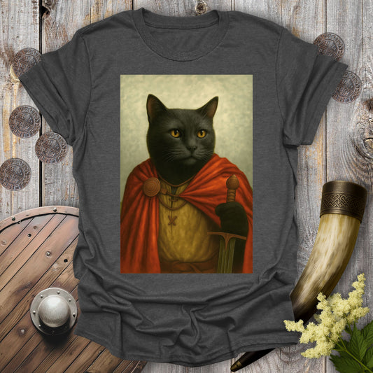 Viking Black Cat Portrait Noble Warrior T-Shirt