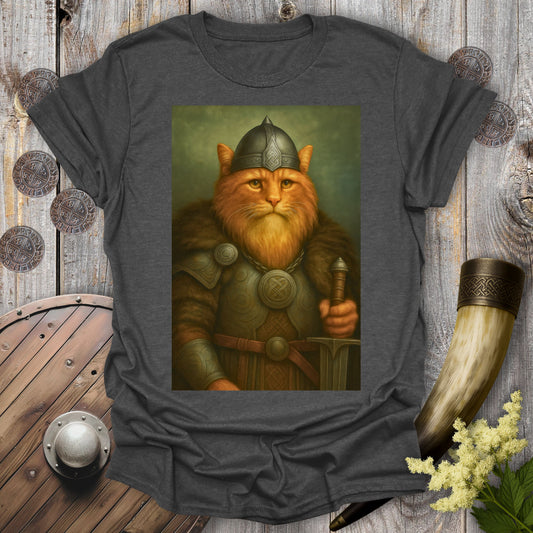 Viking Cat Portrait Warrior King T-Shirt