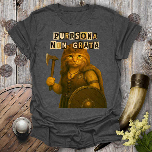 'Purrsona Non Grata' Ransom Note Shieldmaiden T-Shirt