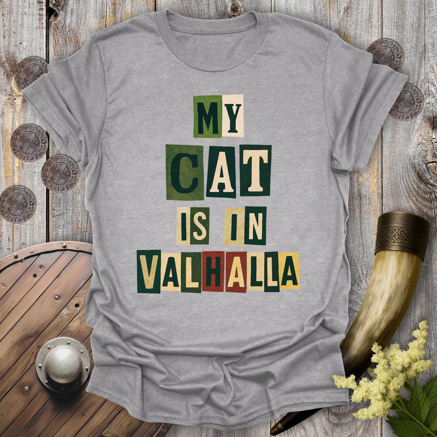 My Cat Is In Valhalla – Viking Cat Memorial Tribute T-Shirt
