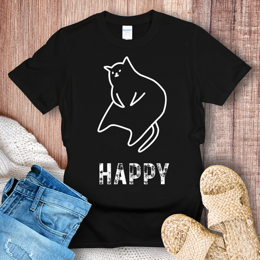 Happy Doodle Cat T-Shirt