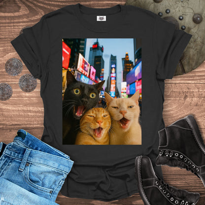 Selfie Cats at Times Square NYC T-shirt