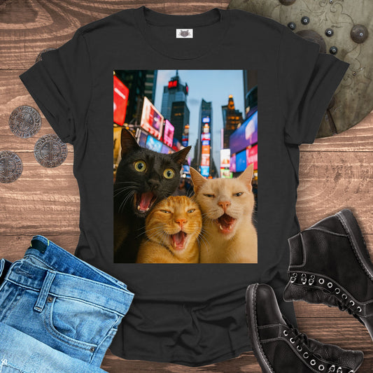 Selfie Cats at Times Square NYC T-shirt