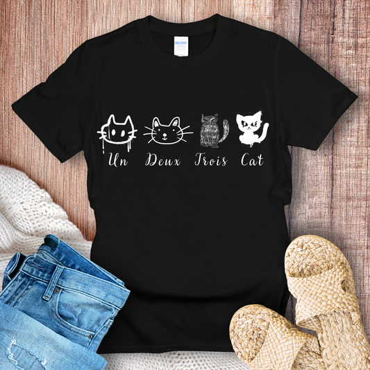 Un Deux Trois Cat Doodle T-Shirt