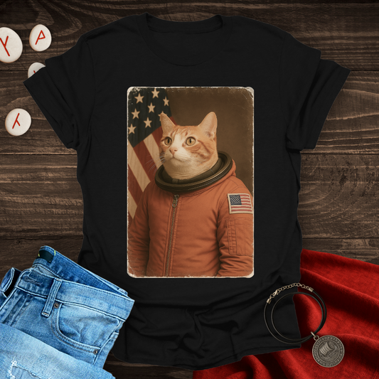 Retro American Astronaut Cat T-Shirt