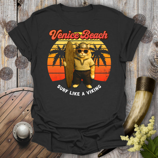 Surf Like a Viking Cat T-Shirt