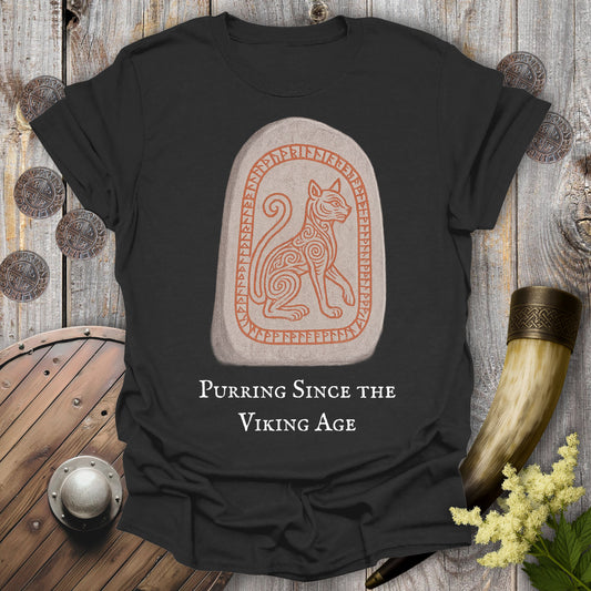 Purring Since the Viking Age Runestone Cat T-shirt