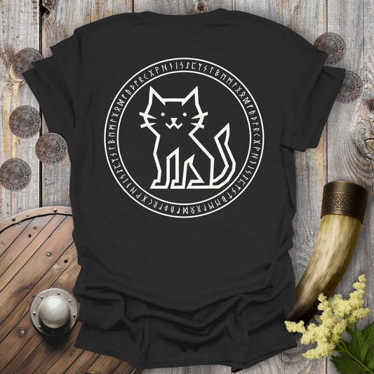 Runestone Cat – Back print Edition Viking T-Shirt