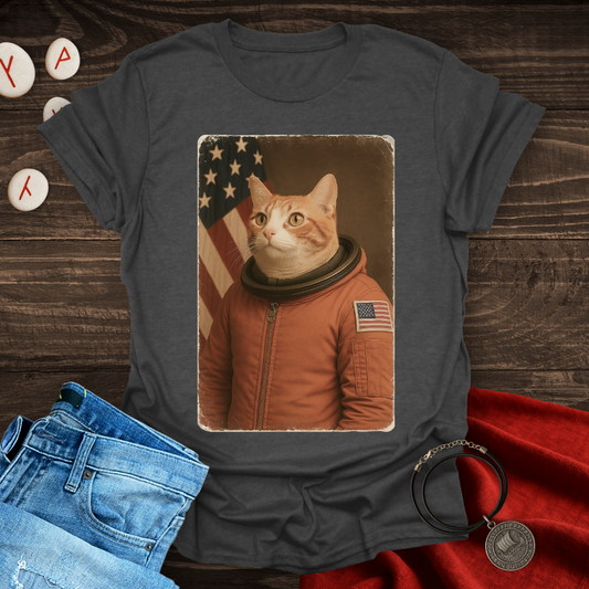 Retro American Astronaut Cat T-Shirt