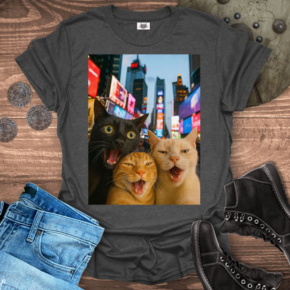 Selfie Cats at Times Square NYC T-shirt