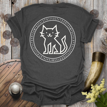 Runestone Cat – Back print Edition Viking T-Shirt