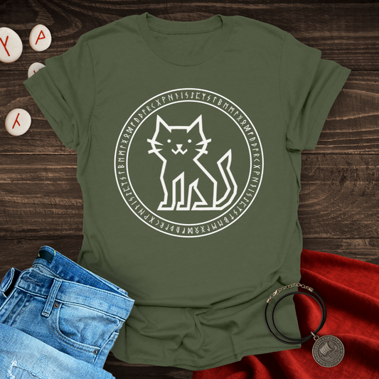 Runestone Cat – Silent Power T-Shirt