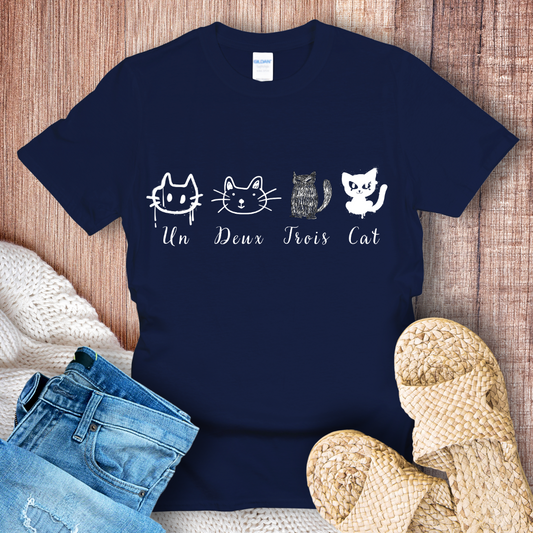 Un Deux Trois Cat Doodle T-Shirt