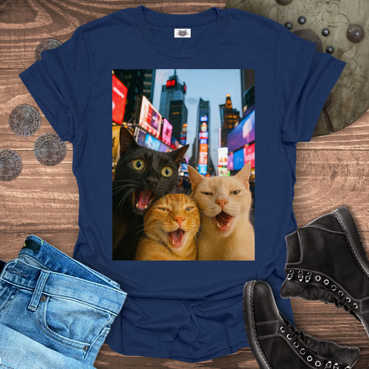 Selfie Cats at Times Square NYC T-shirt