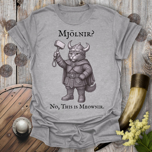 Mjölnir? No, This is Meownir Viking Cat T-shirt