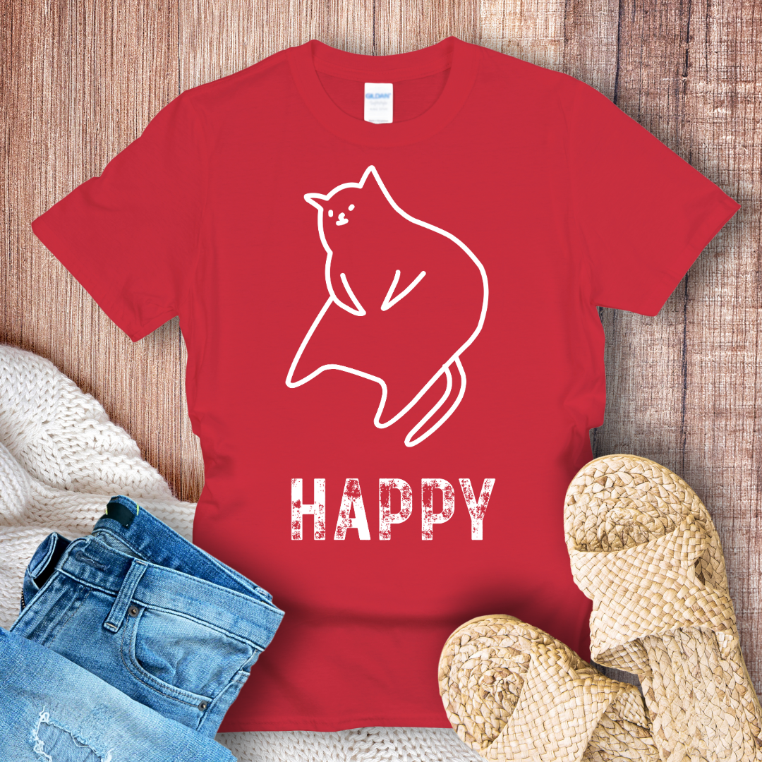Happy Doodle Cat T-Shirt
