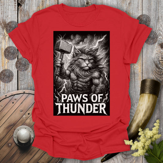 Paws of Thunder - Thor Viking Cat T-Shirt