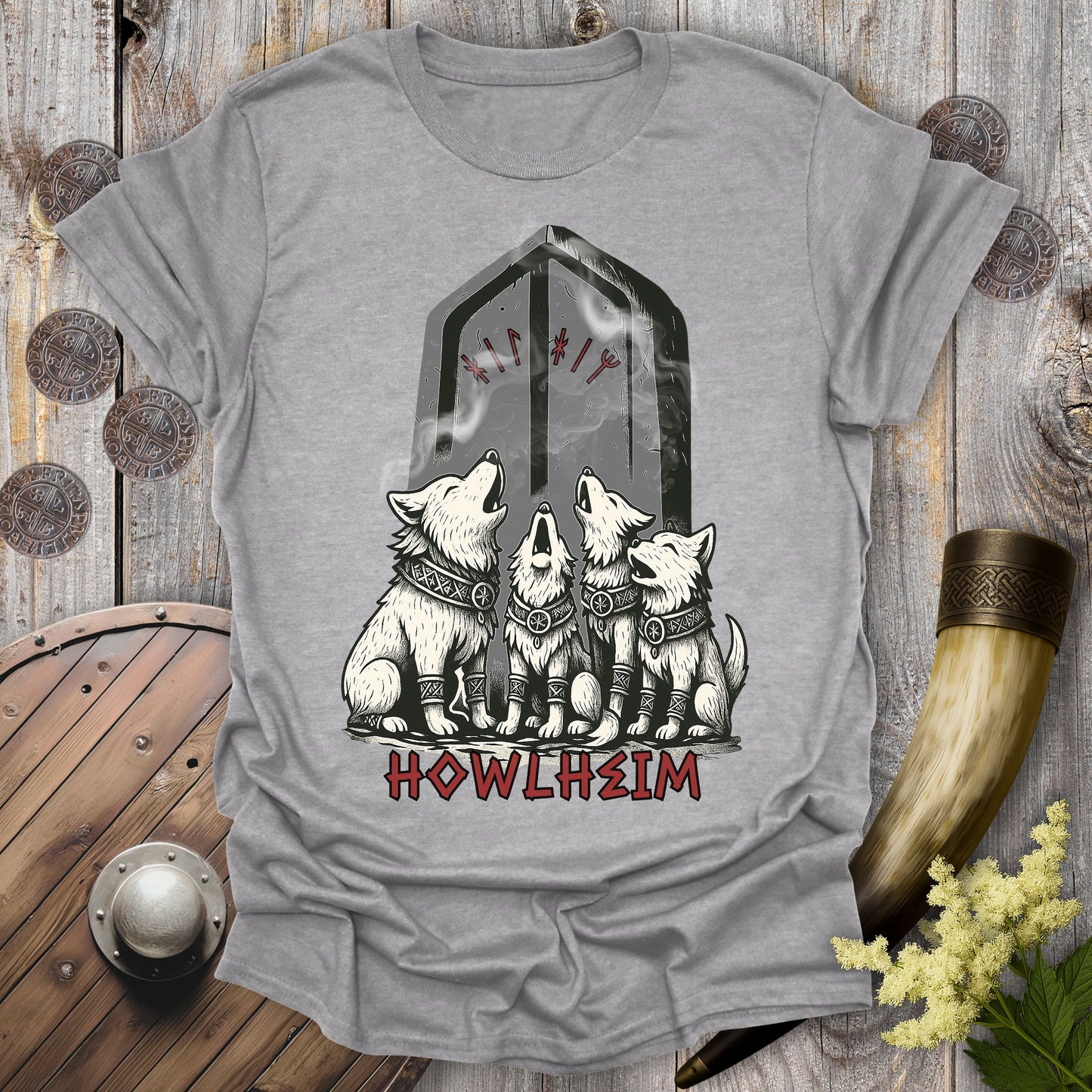 Howlheim Viking Dogs Norse Mythology T-Shirt
