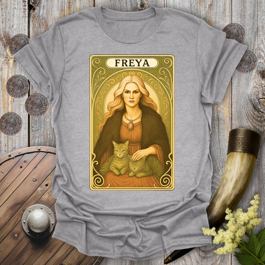 Freya with Cats Tarot Card T-Shirt