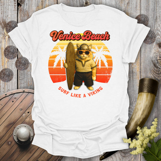 Surf Like a Viking Cat T-Shirt